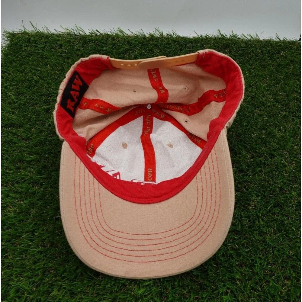 RAW Classic Baseball Hat Cap Tan Snapback Natural Rolling Papers